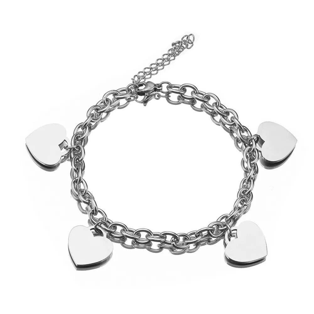 Armband mit Herzanhänger in Silber