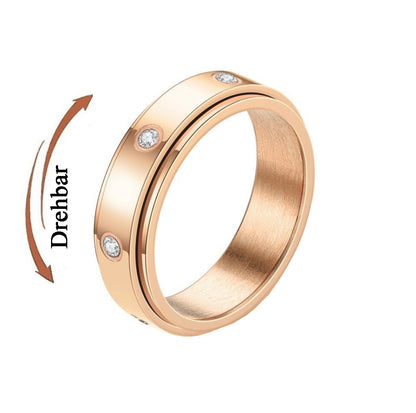 Ring in Rosegold, welches als drehbar gekennzeichnet ist